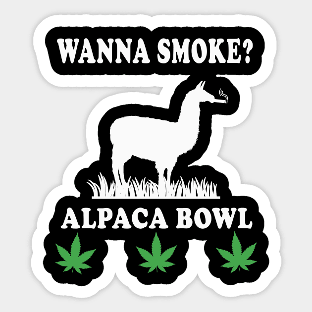 wanna smoke alpaca bowl Sticker by Elegance14